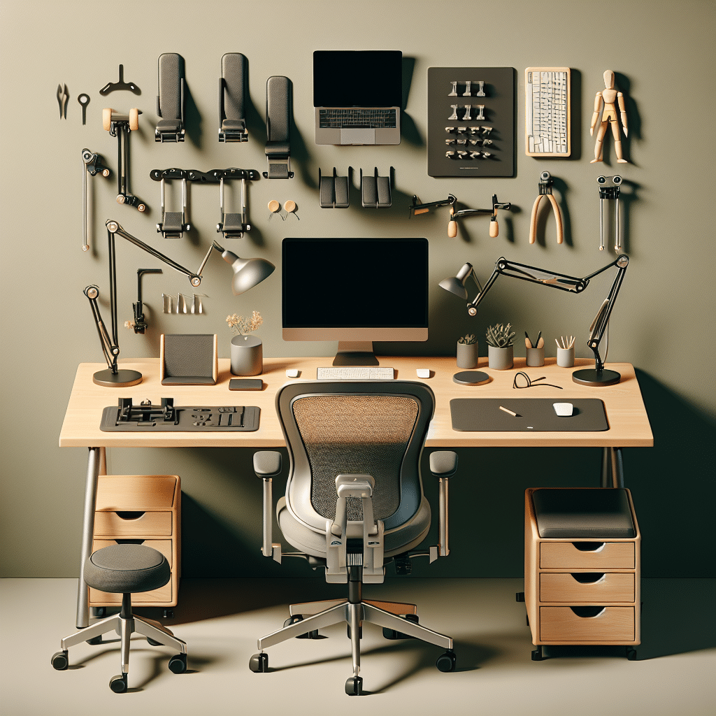 smart small desk setups featuring ergonomic tools