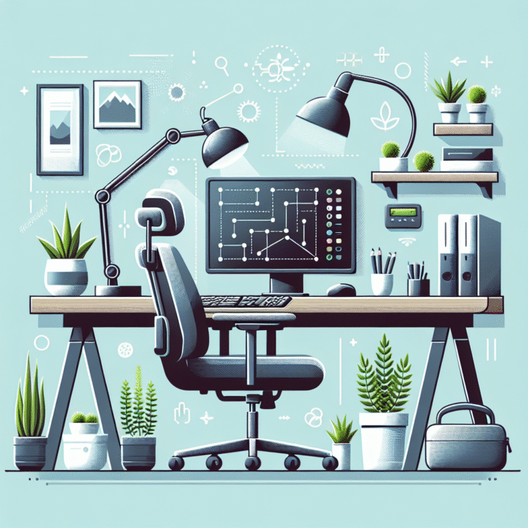 creating a healthy desk setup for long hours