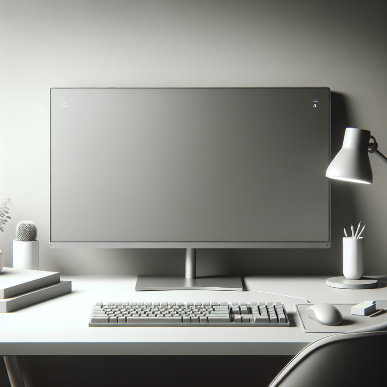 minimalist monitor and keyboard setup