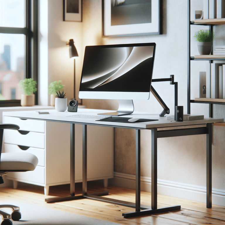 sleek monitor stands perfect for small desks